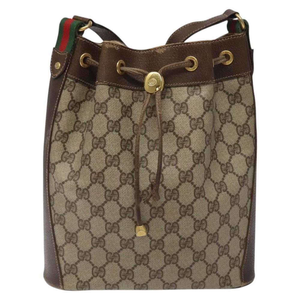 GUCCI GG Supreme Web Sherry Line Bag PVC Beige Gold 164 02 034 Auth 117305 - Picture 13 of 16